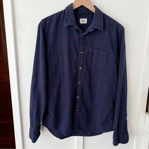 MARINE LAYER navy plaid Balboa button down flannel